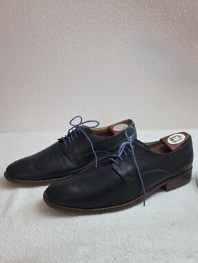 Cole Haan C12661 Williams Men's 12 Navy Pebbled Leather Elegant Oxfords In Vguc